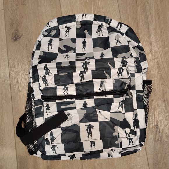 Other - Fortnite Inspired Video Game Kids Backpack Black White Gamer Nylon